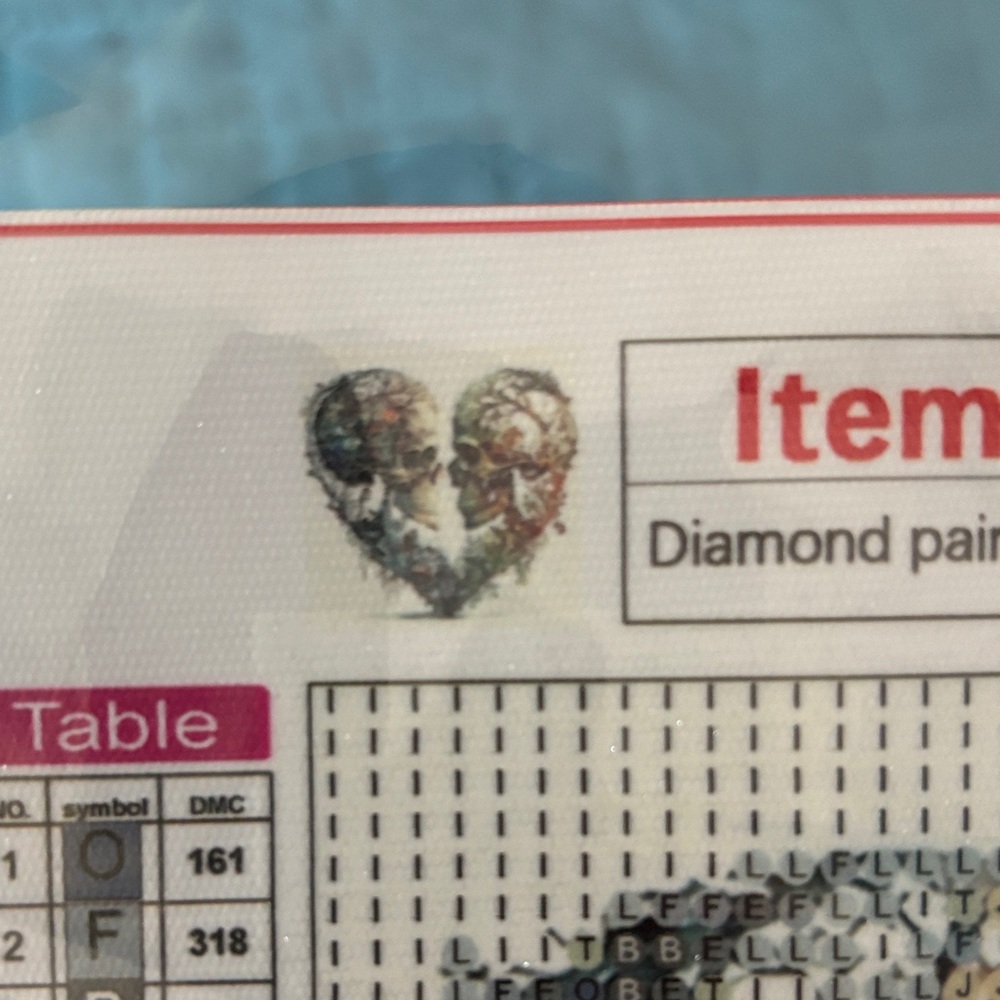 31-8. Heart Skull Diamond Painting Kit - Picture 5 of 9